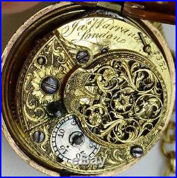 Rare antique Verge Fusee pair case Doctor's Memento Mori skull watch. J. Warrand