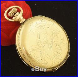 Regina Gold Filled Antique Hunting Case Pocket Watch 15J Working AS IS Lot 1285