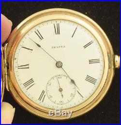 Regina Gold Filled Antique Hunting Case Pocket Watch 15J Working AS IS Lot 1285