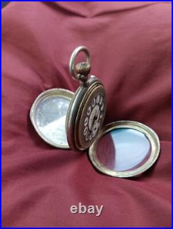 Remonteir Pocket Watch 800 Silver Hunter Case Porcelain Roman Numerals Runs