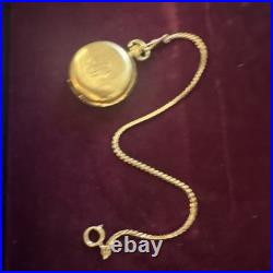 Revere Gold Filled Full Hunter Pocket Watch Day/Date Roman Dial Chain P6926