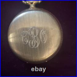 Revere Gold Filled Full Hunter Pocket Watch Day/Date Roman Dial Chain P6926