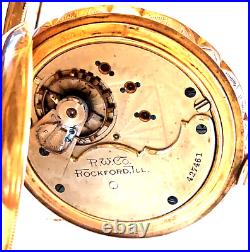 Rockford Pocket Watch Lever Set 18s 11j Hunter Case Antique B II Warranted Case