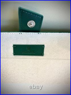 Rolex, SALuxury Green Leather Watch Roll Travel Case 3 Slot Storage Pouch