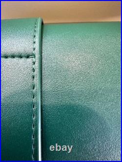 Rolex, SALuxury Green Leather Watch Roll Travel Case 3 Slot Storage Pouch