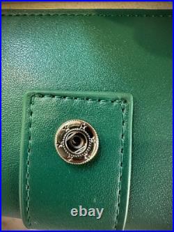 Rolex, SALuxury Green Leather Watch Roll Travel Case 3 Slot Storage Pouch