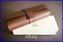Rolex Travel Case for 4 watches Pouch Brown Leather New