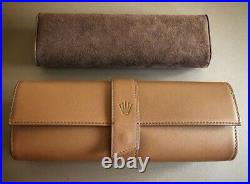 Rolex Travel Case for 4 watches Pouch Brown Leather New