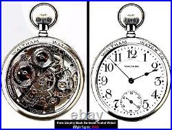 Rrae 21 Jewels Salesman Display Case Railroad Pocket Watch Waltham 645