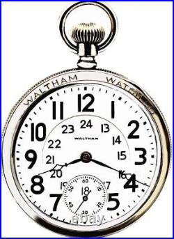 Rrae 21 Jewels Salesman Display Case Railroad Pocket Watch Waltham 645
