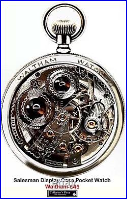 Rrae 21 Jewels Salesman Display Case Railroad Pocket Watch Waltham 645