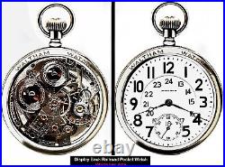 Rrae 21 Jewels Salesman Display Case Railroad Pocket Watch Waltham 645