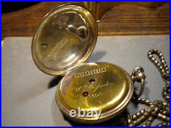 Running-1800s-silver Hunter Case-keywind-pendant-diamond Pocketwatch