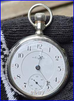 Running 1897 Elgin BW REYMOND, 18S, 17j, h/g MOVEMENT DISPLAY BACK (VERY NICE)