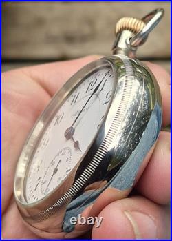 Running 1897 Elgin BW REYMOND, 18S, 17j, h/g MOVEMENT DISPLAY BACK (VERY NICE)