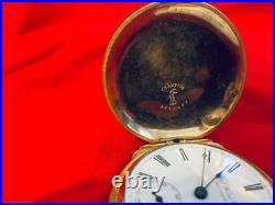 SCARCE 1892 US WATCH CO 18s BOX HINGE GOLDFILLED HUNTER CASE POCKET WATCH RUNS