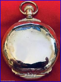 SCARCE 1892 US WATCH CO 18s BOX HINGE GOLDFILLED HUNTER CASE POCKET WATCH RUNS