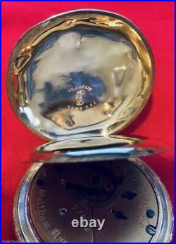 SCARCE 1892 US WATCH CO 18s BOX HINGE GOLDFILLED HUNTER CASE POCKET WATCH RUNS