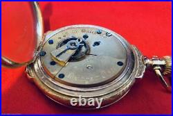 SCARCE 1892 US WATCH CO 18s BOX HINGE GOLDFILLED HUNTER CASE POCKET WATCH RUNS