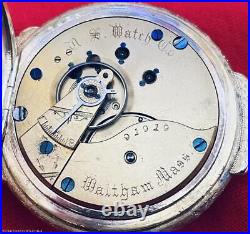 SCARCE 1892 US WATCH CO 18s BOX HINGE GOLDFILLED HUNTER CASE POCKET WATCH RUNS