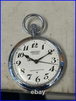 SEIKO Pocket Watch 1975 Manual Winding Railway Case Diameter 50mm Open Face