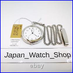 SEIKO Pocket Watch SAPP007 Quartz Stainless Silver Case & Chain Unisex New Box