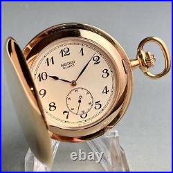 SEIKO Pocket Watch Vintage Quartz Hunter Case with special box Diameter 42mm QZ