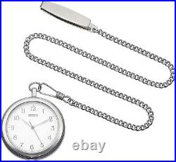 SEIKO SAPP007 Pocket Watch with Silver Case Chain from Japan 2019 White Gift