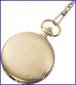 SEIKO pocket watch SAPQ008 gold case Roman numeral notation with lid and chain