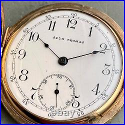 SETH THOMAS vintage pocket watch 1880 hunter case manual working from Japan