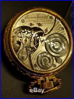 SPECIAL! BUNN 21! Display Salesman in a Rare Railroad Case 16s Pocket Watch