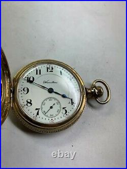 STUNNING HAMILTON UNION SPECIAL gold filled 16S HUNTER CASE pocket watch
