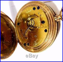 Stunning Running 1886 18s Aurora Ls Pl Gf Hunters Case Pocket Watch