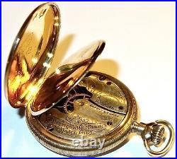 SUPERB Antique WALTHAM POCKET WATCH14K SOLID GOLD Full HUNTER CASE in ORIG BOX