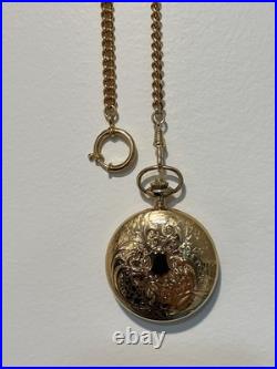 SWISS MATHEY TISSOT Mechanical Pocket Watch with Wooden Case & Chain NICE