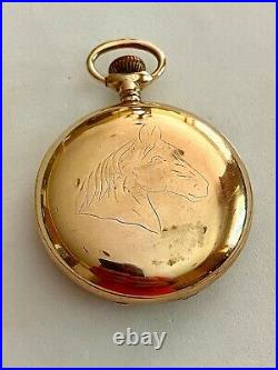 Sale-gold Filled Pocket Watch Case 20 Years Unique Horse Head Design