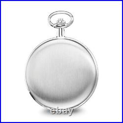 Satin Stainless Hunter Case White Dial Pocket Watch 0.6g L-14.5 W-5mm