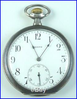 Scarce Vintage Zenith Pocket Watch Niello Silver Case