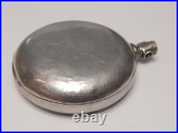 Scrap 18 size Coin Silver open face pocket watch case. No Crystal-bow. 75+Grams