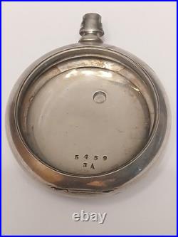 Scrap 18 size Coin Silver open face pocket watch case. No Crystal-bow. 75+Grams