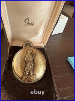 Sears, E Pluribus Unum, 17J Swiss Full Hunter Pocket Watch Gold Plated Box