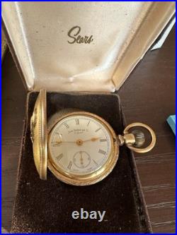 Sears, E Pluribus Unum, 17J Swiss Full Hunter Pocket Watch Gold Plated Box