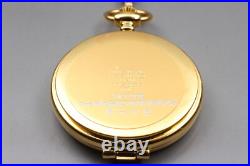 Seiko Pocket Watch Alba V721-0A30 Gold Full Hunter 41mm Vintage Quartz JAPAN