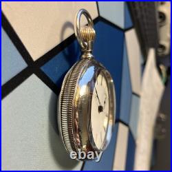 Serviced 1882 11j Illinois Lever Set Open Face Pocket Watch Coin Silver Case