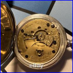 Serviced 1882 11j Illinois Lever Set Open Face Pocket Watch Coin Silver Case