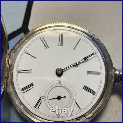Serviced 1882 11j Illinois Lever Set Open Face Pocket Watch Coin Silver Case