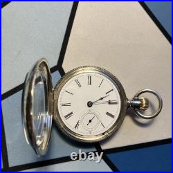 Serviced 1882 11j Illinois Lever Set Open Face Pocket Watch Coin Silver Case