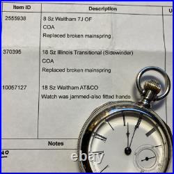 Serviced 1882 11j Illinois Lever Set Open Face Pocket Watch Coin Silver Case