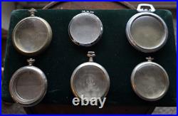 Set Of 6 Antique Collection Pocket Watch Cases