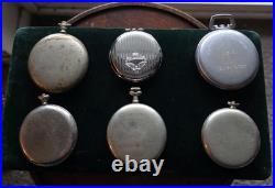 Set Of 6 Antique Collection Pocket Watch Cases